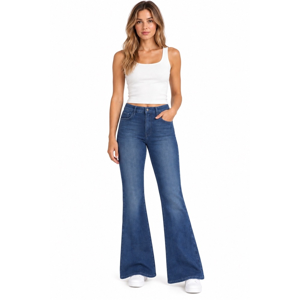 Free People We The Free Penny Pull-On Flare Jeans Night Sky Short L New